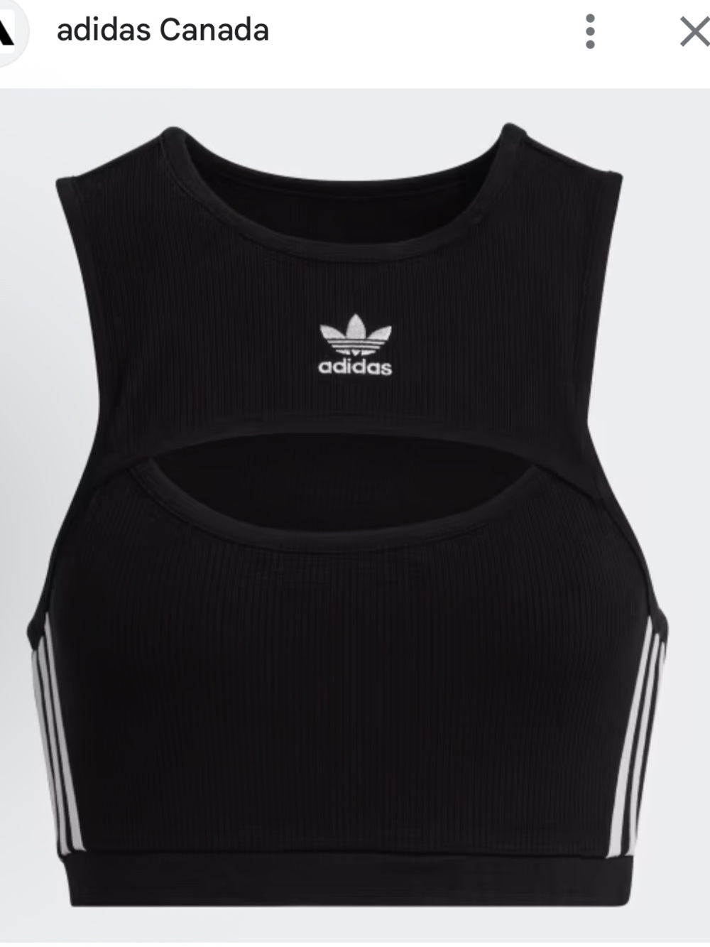 adidas Black Ribbed Tank